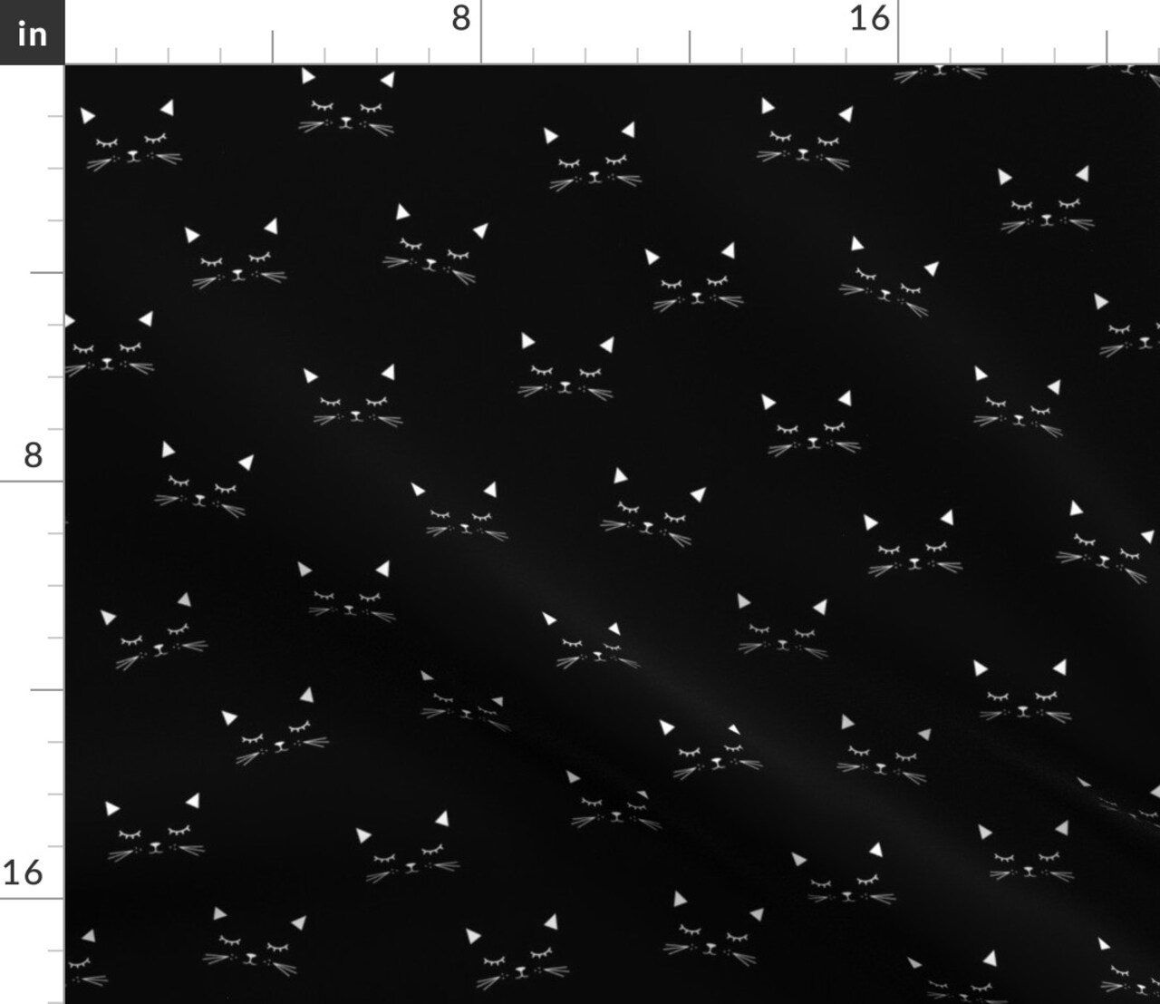 Cats Black Cat Animal White Kids Gender Neutral Fauna Toddler Dark Custom Printed Fabric by Spoonflower Various Fabrics by the Yard or Fat Quarter 6303118